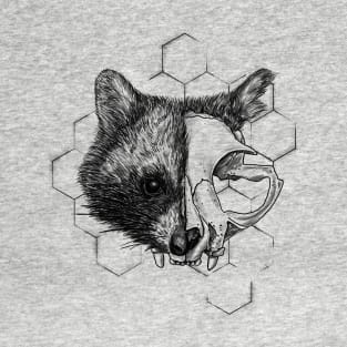 Raccoon Skull Sketch T-Shirt